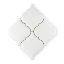 Dekoracyjna mozaika ceramiczna ścienna matowa, biała, kształt arabeski Ceramik Studio Arabeska White Mat Palace 26,5x29,7