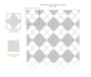 Dekoracyjna mozaika ceramiczna ścienna matowa, biała, kształt arabeski Ceramik Studio Arabeska White Mat Palace 26,5x29,7 - rysunek techniczny