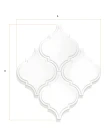 Dekoracyjna mozaika ceramiczna ścienna matowa, biała, kształt arabeski Ceramik Studio Arabeska White Mat Palace 26,5x29,7 - rysunek techniczny