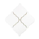 Dekoracyjna mozaika ceramiczna ścienna, biała, matowa, kształt arabeski Ceramik Studio Arabeska White Mat 26,5x29,7