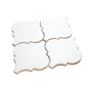 Dekoracyjna mozaika ceramiczna ścienna, biała, matowa, kształt arabeski Ceramik Studio Arabeska White Mat 26,5x29,7
