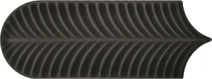 Cifre Alma Scale Black Brillo 8x21,5 czarna płytka dekoracyjna ścienna w połysku w kształcie rybiej łuski