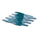 Dekoracyjna mozaika ceramiczna ścienna w połysku, niebieska, wydłużony heksagon Ceramik Studio Long Hex Turquise 28,5x25,4