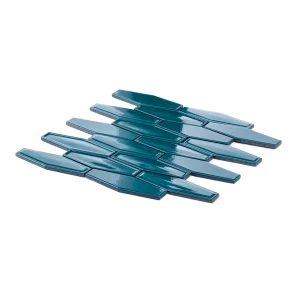 Ceramik Studio Long Hex Turquise 28,5×25,4 mozaika dekoracyjna heksagonalna niebieska w połysku