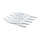 Dekoracyjna mozaika ceramiczna ścienna w połysku, biała, kształt wydłużony heksagon Ceramik Studio Long Hex Snow 28,5×25,4
