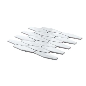 Ceramik Studio Long Hex Snow 28,5×25,4 biała mozaika ceramiczna heksagonalna połysk