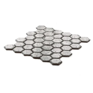 Ceramik Studio Hex Quicksilver 30x27,4 mozaika heksagonalna szara w połysku