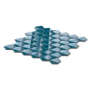 Dekoracyjna mozaika ceramiczna ścienna w połysku, turkusowa, kształt heksagonu Ceramik Studio 3D Hex Turquise 30x27,4