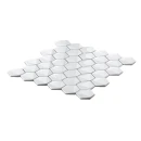 Dekoracyjna mozaika ceramiczna ścienna z efektem 3D w połysku, biała, heksagon Ceramik Studio 3D Hex Snow 30x27,4