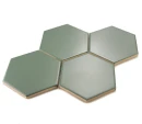Dekoracyjna mozaika ceramiczna ścienna, matowa, zielona w kształcie heksagonu Ceramik Studio Heksagon Khaki Mat 36x25