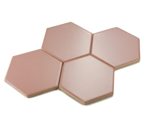 Ceramik Studio Heksagon Pink Mat 36x25 matowa różowa dekoracyjna mozaika heksagonalna