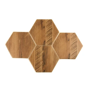 Ceramik Studio Heksagon Dark Wood 36x25 dekoracyjna mozaika heksagonalna drewnopodobna
