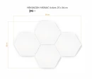 Dekoracyjna mozaika ceramiczna ścienna, biały mat, kształt heksagonów Ceramik Studio Heksagon White Mat 36x25 - rysunek techniczny