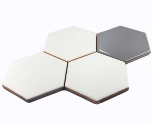 Ceramik Studio Heksagon White&Light Grey 36x25 biało-szara mozaika dekoracyjna ścienna heksagonalna 