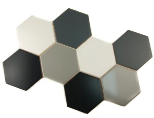 Ceramik Studio Heksagon Black&Grey&White 36x25 mozaika ścienna heksagonalna w odcieniach czerni, szarości i bieli