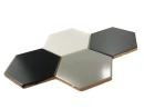 Dekoracyjna mozaika ścienna ceramiczna Ceramik Studio Heksagon Black&Grey&White 36x25 w kształcie heksagonów i odcieniach czerni, szarości i bieli