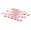 Ceramiczna mozaika ścienna cegiełka różowa w połysku Ceramik Studio Venice Pink 30,8x30,3
