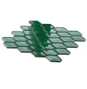 Dekoracyjna mozaika ceramiczna ścienna w połysku, zielona, kształt rombów Ceramik Studio Daring Emerald 30,5x30,8