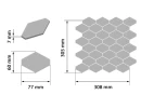 Dekoracyjna biał mozaika ceramiczna ścienna w połysku Ceramik Studio Daring Snow 30,5x30,8 - rysunek techniczny