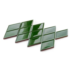 Ceramik Studio Unique Green 31,4x22,7 mozaika ścienna w kształcie rombów zielona w połysku