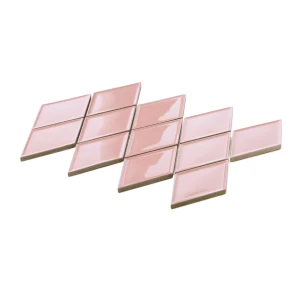 Ceramik Studio Unique Pink 31,4x22,7 różowa mozaika ścienna w kształcie rombów połysk