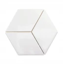 Ceramiczna mozaika ścienna w kształcie rombu biały połysk Ceramik Studio Romb White Glossy - 21x24
