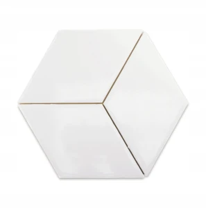 Ceramik Studio Romb White Glossy - 21x24 mozaika ścienna w kształcie rombu biały połysk