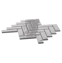 Ceramiczna szara mozaika ścienna jodełka połysk Ceramik Studio Vibrant Grey 26,2x31,4