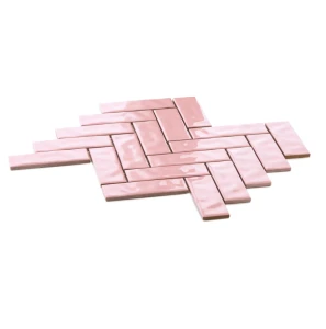 Ceramik Studio Vibrant Pink 26,2x31,4 mozaika ścienna różowa jodełka połysk