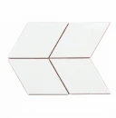Mozaika ceramiczna ścienna biały połysk, w kształcie rombów Ceramik Studio Romb White Glossy 2 - 21x24
