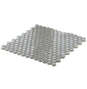 Ceramiczna mozaika dekoracyjna ścienna szara w połysku w kształcie kropek Ceramik Studio Dots Gray 28,4x30,4