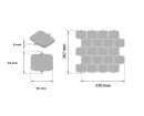 Ceramiczna kremowa mozaika dekoracyjna ścienna w połysku Ceramik Studio Widget Linen 26,7x27 - rysunek techniczny