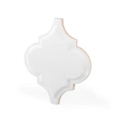 Ceramiczna płytka dekoracyjna, ścienna w kształcie arabeski, biała w połysku Ceramik Studio Arabeska White Palace Glossy 12,5x14,5