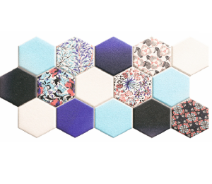 Realonda Hex Noveau Blue 26,5x51 płytka gresowa patchwork
