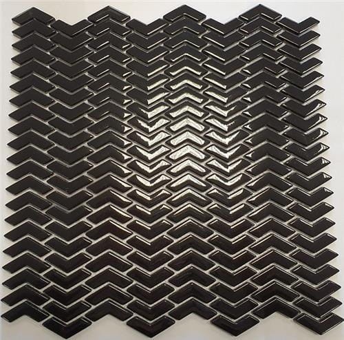 Mozaika Dekoracyjna 098056 Enamel Angle Negro Brillo 29,0x29,5