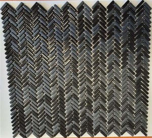 Mozaika Dekoracyjna 098053 Enamel Herringbone Negro Mix Soft/Brillo 28,0x30,3