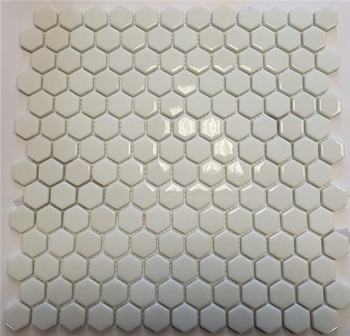 Mozaika Dekoracyjna 098042 Enamel Hexagon White Brillo 30,8x29,8