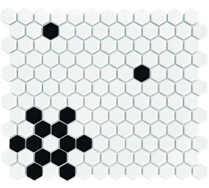 Dunin Mini Hexagon B&W Snow 26x30 mozaika heksagonalna