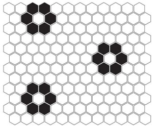 Dunin Mini Hexagon B&W Flower 26x30 mozaika heksagonalna