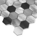 Dunin Metallic Allumi Grey Hexagon Mix 48 30x30