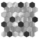 Dunin Metallic Allumi Grey Hexagon Mix 48 30x30