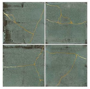 WOW Enso Kintsugi Green 12,5x12,5 120849 płytka ścienna dekor