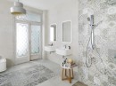Łazienka z płytkami imitujacymi kamień Porcelanosa Dover Caliza