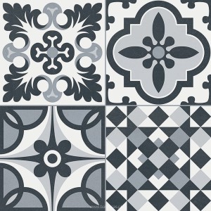 Gayafores Heritage Black 33,15x33,15 płytki patchwork podłogowe