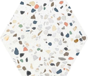 ITT Hexa Cezanne White Matt 23x27 płytka heksagonalna imitująca lastryko
