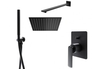Kohlman EXPERIENCE BLACK QW210EBQ25 zestaw prysznicowy z deszczownicą Q25EB czarny