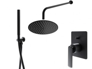 Kohlman EXPERIENCE BLACK QW210EBR25 zestaw prysznicowy z deszczownicą R25EB czarny