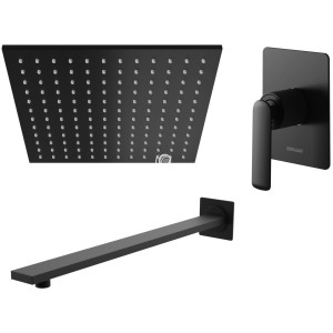 Kohlman EXPERIENCE BLACK QW220EBQ25 zestaw prysznicowy z deszczownicą Q25EB czarny