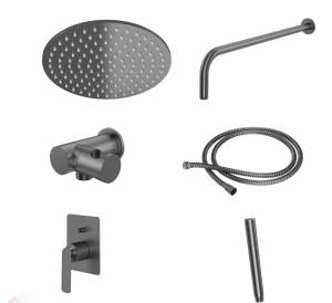 Kohlman EXPERIENCE GRAY QW210EGR30 zestaw prysznicowy z deszczownicą R30 szary