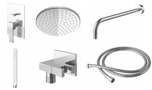 Kohlman AXIS QW210NR25 zestaw prysznicowy z deszczownicą R25 chrom